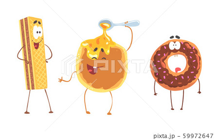 Cartoon Dessert Characters Isolated On White Background 59972647
