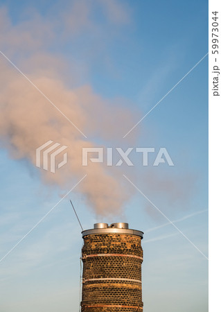 brick fireplace with smoke 59973044