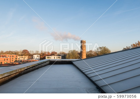 brick fireplace with smoke 59973056