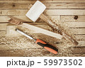 Woodwork tools on the boards background 59973502