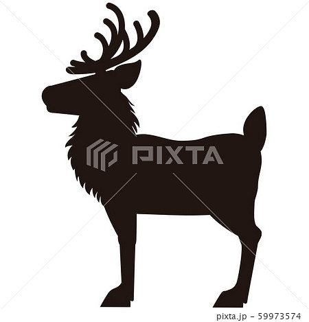 クリスマス トナカイ 動物 シルエット 影絵 切絵のイラスト素材 59973574 Pixta