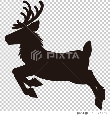 クリスマス トナカイ 動物 シルエット 影絵 切絵のイラスト素材 59973579 Pixta