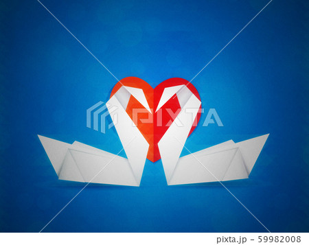 Swans and red heart 59982008