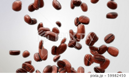 Falling Coffee Beans - 3D Illustration Falling Coffee Beans - 3D Illustration 59982450