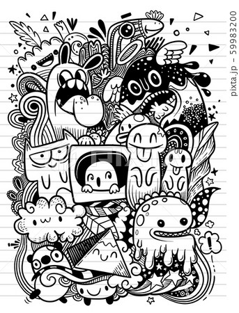 Abstract grunge urban pattern with monster Abstract grunge urban pattern with monster 59983200