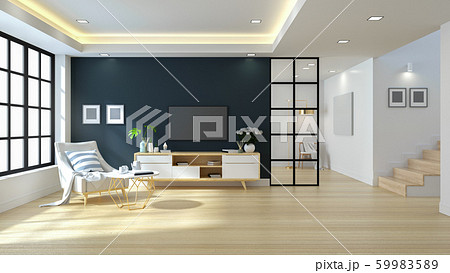 Modern Minimalist Living Room Design 3d Renderingã®ã‚¤ãƒ©ã‚¹ãƒˆç´ æ 59983589 Pixta