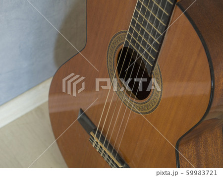 close up body of spanish acoustic guitar focused close up body of spanish acoustic guitar focused 59983721