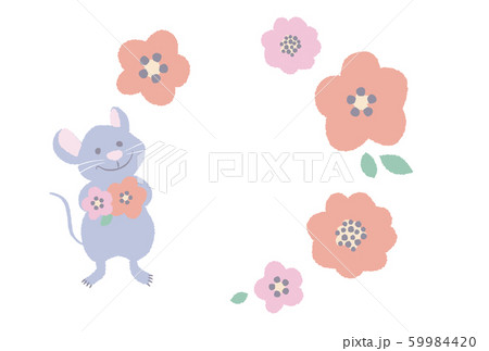 お花とねずみの年賀状 お花とねずみの年賀状 59984420