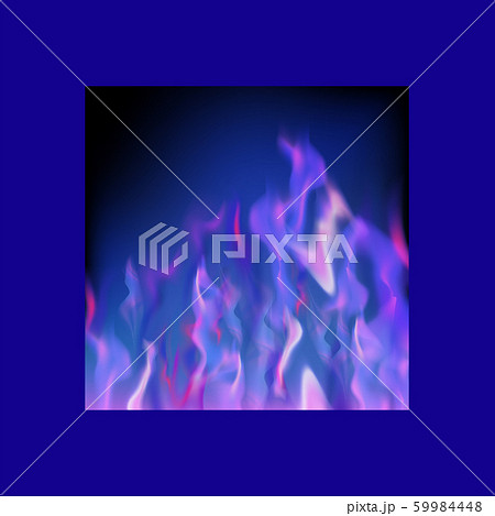 Gas Burning Fire with Flying Embers on Blurred Black Background 59984448