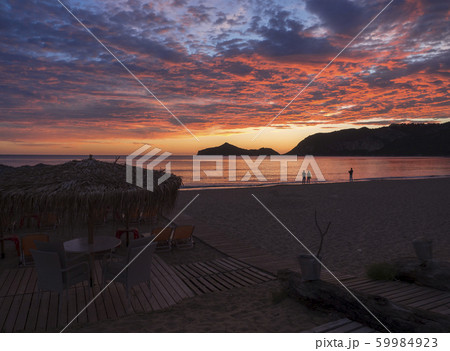 beautiful blue pink orange clouds after sunset on beautiful blue pink orange clouds after sunset on 59984923