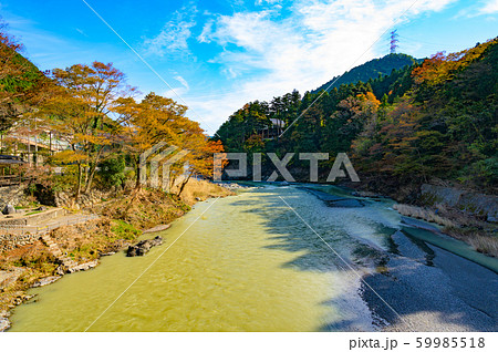 沢井楓橋からの多摩川の風景 沢井楓橋からの多摩川の風景 59985518