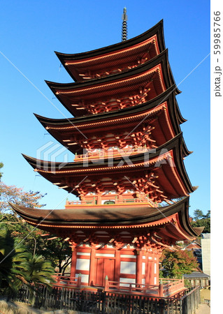 広島県 宮島　厳島神社　五重塔 A 59985766