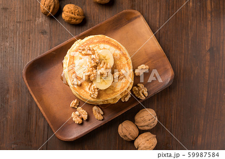 くるみとバナナのパンケーキ くるみとバナナのパンケーキ 59987584