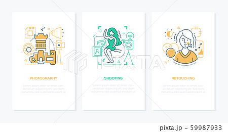 Photography concept - line design style banners set 59987933