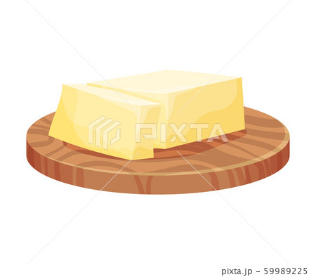 Butter On Wooden Plank For Gnocchi Preparation Vector Illustration 59989225