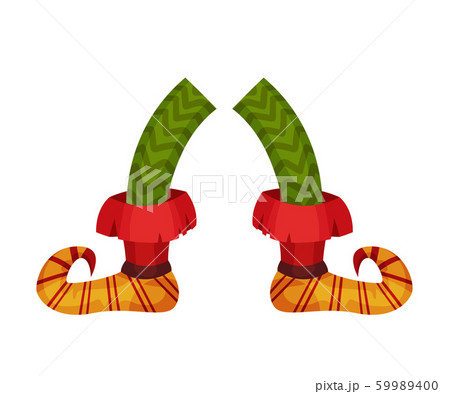 Christmas Cartoon Elf Legs Isolated On White Background 59989400