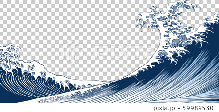 浮世絵 波 その2のイラスト素材