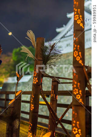 秋のイベント小倉城竹灯り 福岡県 の写真素材 秋のイベント小倉城竹灯り 福岡県 の写真素材