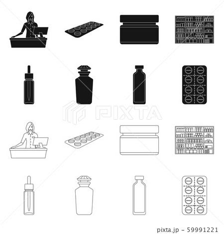 Vector design of retail and healthcare icon. Set of retail and wellness stock vector illustration. 59991221