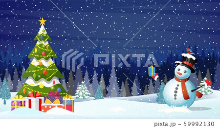 Christmas landscape at night 59992130