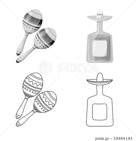Isolated object of cafe and Latin symbol. Set of cafe and national vector icon for stock. 59994195