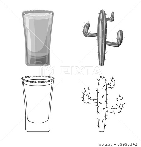 Isolated object of cafe and Latin symbol. Collection of cafe and national stock vector illustration. 59995342