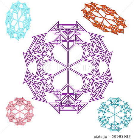Triangular snowflake on a white background. 59995987