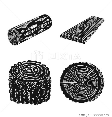 Isolated object of hardwood and construction icon. Collection of hardwood and wood stock symbol for web. 59996779