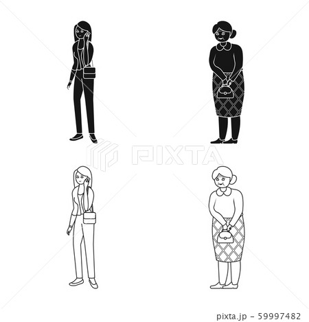 Isolated object of character and avatar logo. Collection of character and portrait stock symbol for web. 59997482