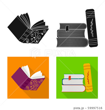 Isolated object of training and cover sign. Collection of training and bookstore stock symbol for web. 59997516