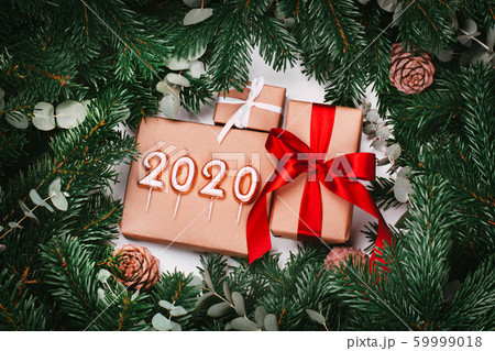 Gifts, numbers and Christmas tree Gifts, numbers and Christmas tree 59999018