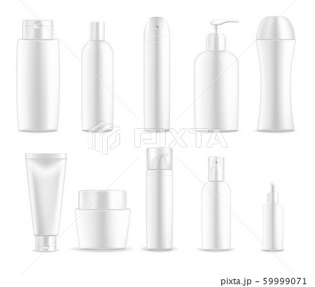 Cosmetic package, white plastic bottle containers 59999071