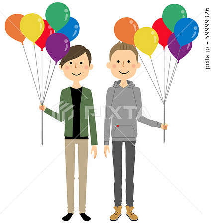 同性カップル　友人 レインボーカラー 59999326