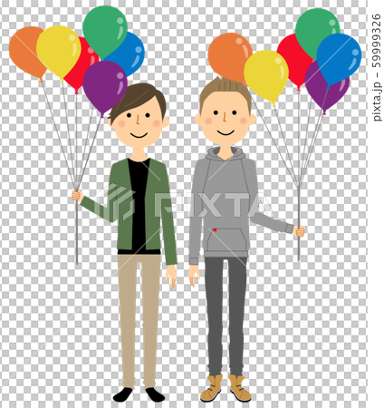 同性カップル　友人 レインボーカラー 59999326