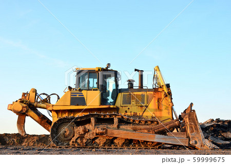Track-type bulldozer, earth-moving equipment.  59999675