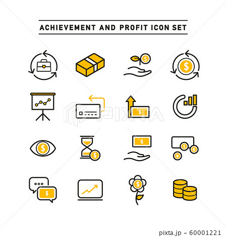 ACHIEVEMENT AND PROFIT ICON SET 60001221