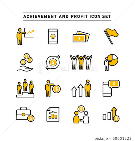 ACHIEVEMENT AND PROFIT ICON SET 60001222