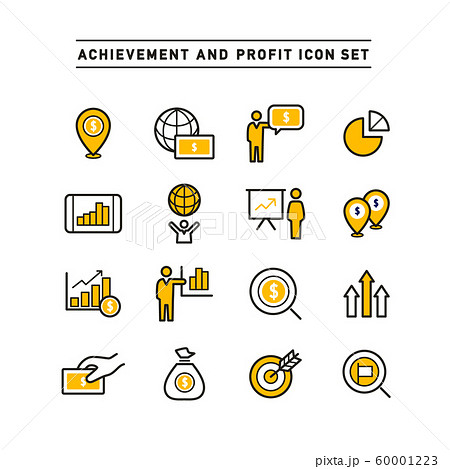 ACHIEVEMENT AND PROFIT ICON SET 60001223