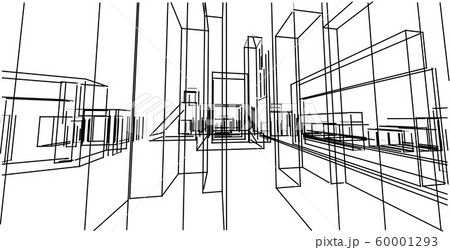 Modern architecture wireframe. Concept of urban 60001293