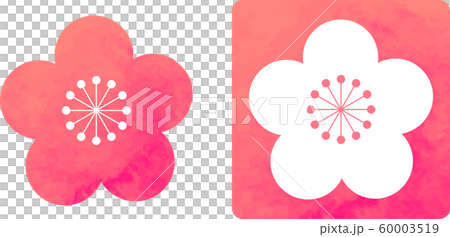 Paper-cut style_Icon_Stamp_Plum_New Year material Paper-cut style_Icon_Stamp_Plum_New Year material 60003519
