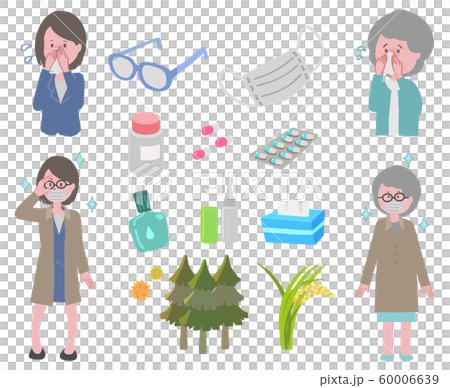 Pollen allergy countermeasure illustration set 2 Pollen allergy countermeasure illustration set 2 60006639