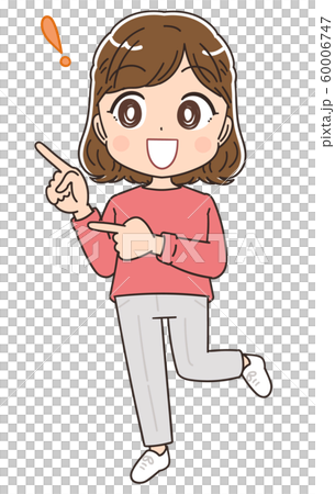Young woman plain clothes anime cartoon illustration material 60006747
