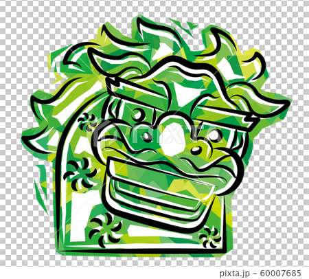 Lion Dance Illustration (Printed Cellophane Style Stamp) 60007685