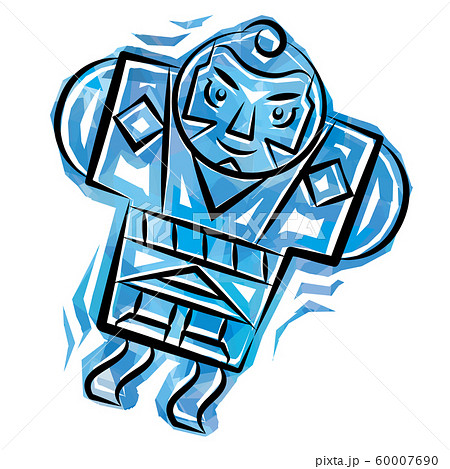 凧のイラスト(版画セロハン風スタンプ) 60007690