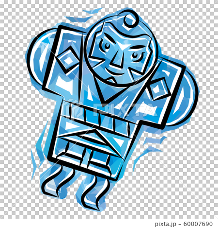 凧のイラスト(版画セロハン風スタンプ) 60007690