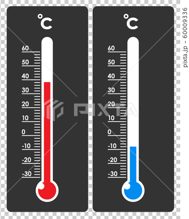 温度計のイラスト 暑い 寒いのイラスト素材