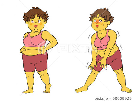 ダイエットヨガをする、ぽっちゃり女性 ダイエットヨガをする、ぽっちゃり女性 60009929