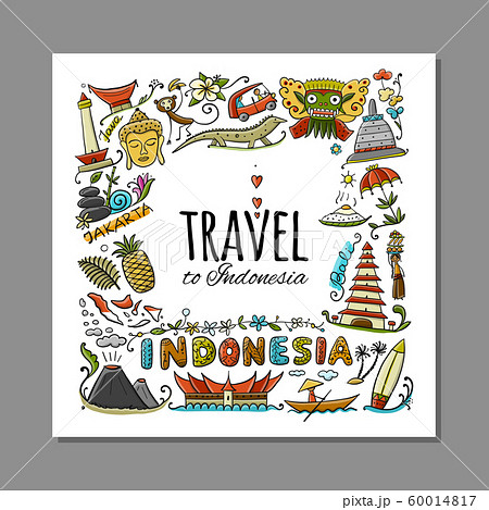 Travel to Indonesia. Greeting card for your design 60014817