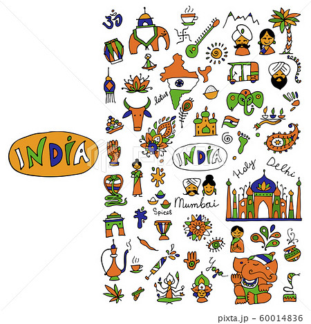 India, icons collection. Sketch for your design 60014836