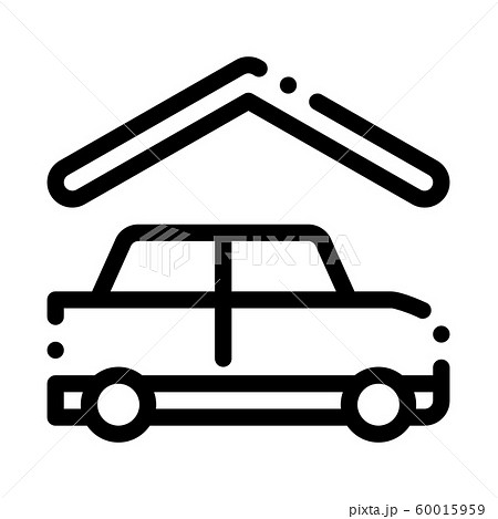 Covered Parking Icon Vector Outline Illustration 60015959